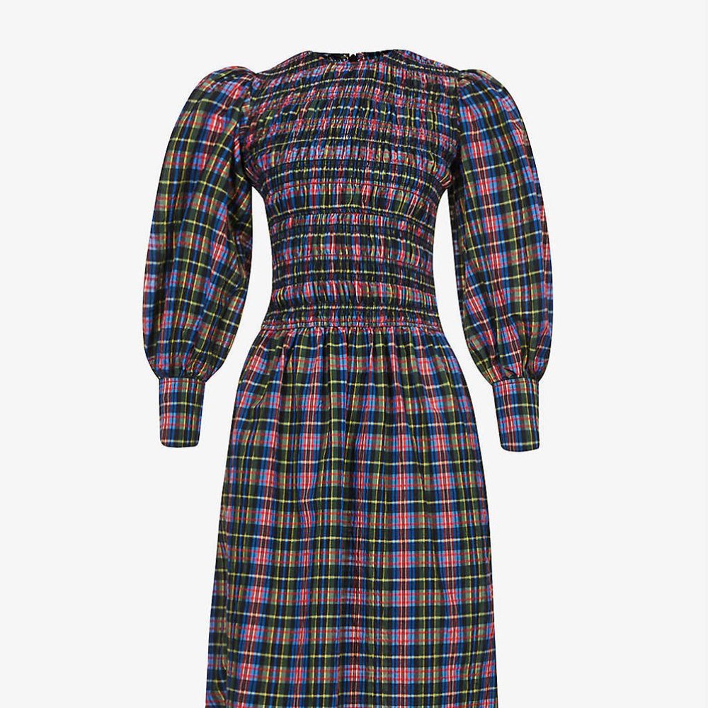 Ganni smocked midi dress SIZE IS EUROPEAN 40 - Picture 4 of 14